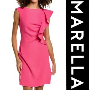 NWT $415 Marcella Italian Piave Fushia Sleeveless Dress